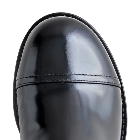 🆕 J. Crew Shoes | Spazzo Rib-Cuff Boots | Black Leather - Picture 3 of 4